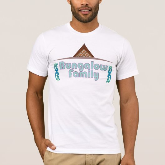 Bungalow Familie T-Shirt Mannen's Wit (Voorkant)