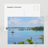 Bungalows en boot in Bora Bora Briefkaart (Voorkant / Achterkant)