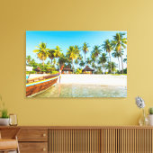 Bungalows op de strand | Ko Mook, Thailand Canvas Afdruk (Insitu (Woonkamer))