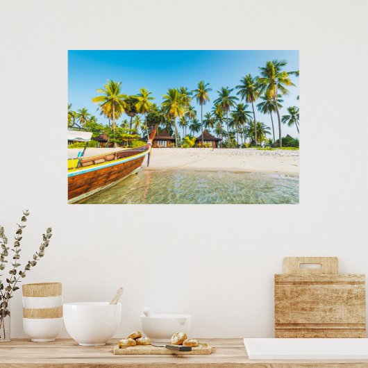 Bungalows op de strand | Ko Mook, Thailand Poster (Keuken)