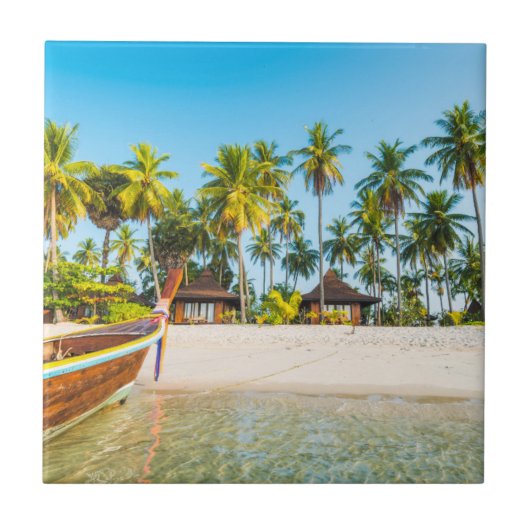 Bungalows op de strand | Ko Mook, Thailand Tegeltje (Voorkant)