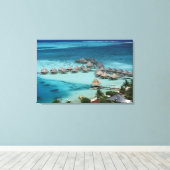 Bungalows van Beachcomber Hotel Canvas Afdruk (Insitu (Houten vloer))