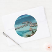 Bungalows van Beachcomber Hotel Ronde Sticker (Envelop)
