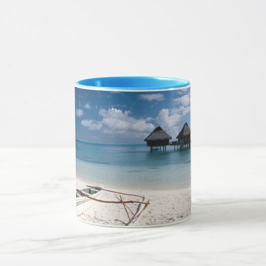 Bungalows van het strand Motu Toopua Mok (Midden)