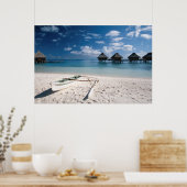 Bungalows van het strand Motu Toopua Poster (Keuken)