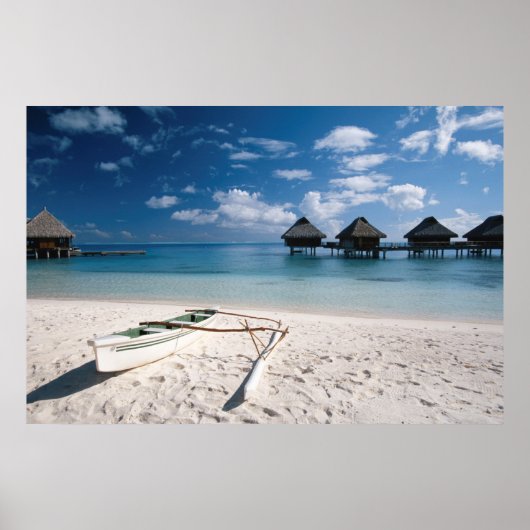 Bungalows van het strand Motu Toopua Poster (Voorkant)