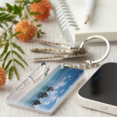 Bungalows van het strand Motu Toopua Sleutelhanger (Voorkant Rechts)