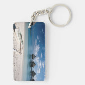 Bungalows van het strand Motu Toopua Sleutelhanger (achterkant)