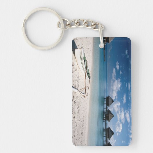 Bungalows van het strand Motu Toopua Sleutelhanger (Voorkant)