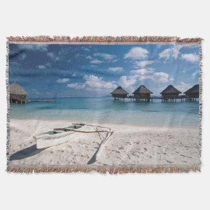 Bungalows vanaf strand Motu Toopua Deken