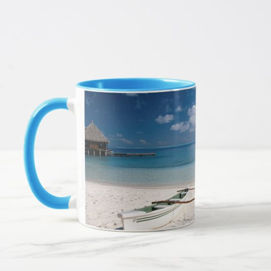 Bungalows vanaf strand Motu Toopua Mok (Links)