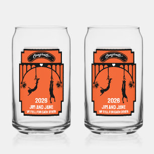 Bungee Jumping huwelijkscadeau Blikvorm Glas