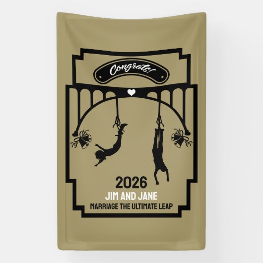 Bungee Jumping Huwelijkscadeau Spandoek (Verticaal)