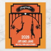 Bungee Jumping huwelijkscadeau Wijn Etiket (Enkel label)