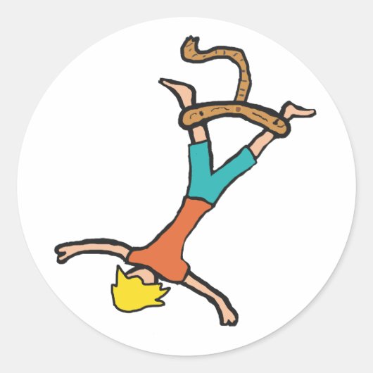 Bungee Jumping Ronde Sticker (Voorkant)