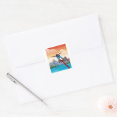 Bungee springen naar de vrijheid vierkante sticker (Envelop)