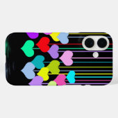Bungelende harten op zwart Case-Mate iPhone case (Achterkant (horizontaal))