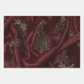 Bungundy Silk-Look Diamond Encrusted Inpakpapier Vel (Voorkant 3)