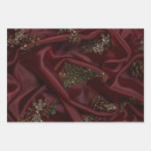 Bungundy Silk-Look Diamond Encrusted Inpakpapier Vel (Voorkant 2)