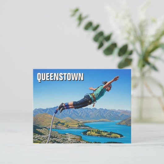 Bungy jumping in Queenstown New Zealand Travel Briefkaart (Staand voorkant)