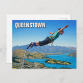 Bungy jumping in Queenstown New Zealand Travel Briefkaart (Voorkant / Achterkant)