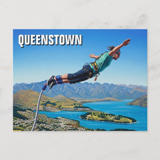 Bungy jumping in Queenstown New Zealand Travel Briefkaart (Voorkant)