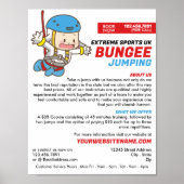 Bunjee Cartoon - Bungee Jumping Course Adverteren Poster (Voorkant)