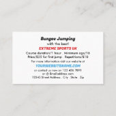 Bunjee Cartoon - Bungee Jumping Instructeur Visitekaartje (Achterkant)