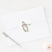 Bunjour. Cartoon Rabbit Sticker (Envelop)