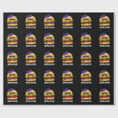 Bunjour Funny French Burger Bun Pun Dark BG Cadeaupapier (Vlak)