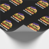 Bunjour Funny French Burger Bun Pun Dark BG Cadeaupapier (Hoek)