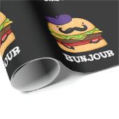 Bunjour Funny French Burger Bun Pun Dark BG Cadeaupapier (Rol Hoek)
