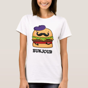 Bunjour Grappig Frans Burger Bun Pun T-shirt