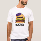 Bunjour Grappig Frans Burger Bun Pun T-shirt (Voorkant)