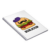 Bunjour Grappige Franse Burger Brood Pun Notitieboek (Rechterzijde)