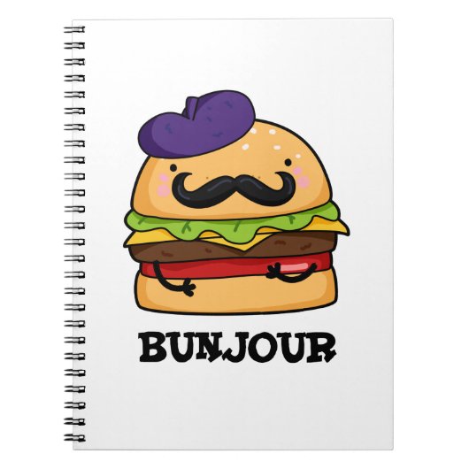 Bunjour Grappige Franse Burger Brood Pun Notitieboek (Voorkant)