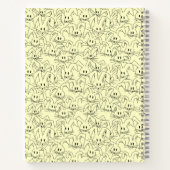 Bunken van Bunnies op geel - naadloos patroon. Notitieboek (Achterkant)