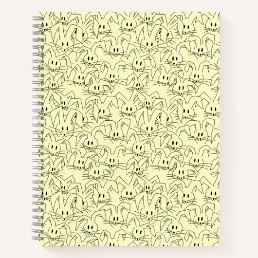 Bunken van Bunnies op geel - naadloos patroon. Notitieboek (Voorkant)