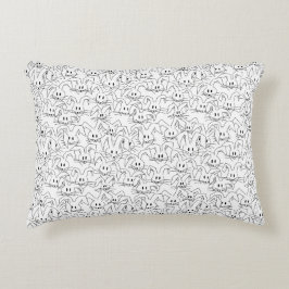 Bunken van Bunnies op wit - naadloos patroon. Accent Kussen