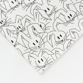 Bunken van Bunnies op wit - naadloos patroon. Fleece Deken