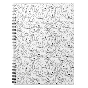 Bunken van Bunnies op wit - naadloos patroon. Notitieboek