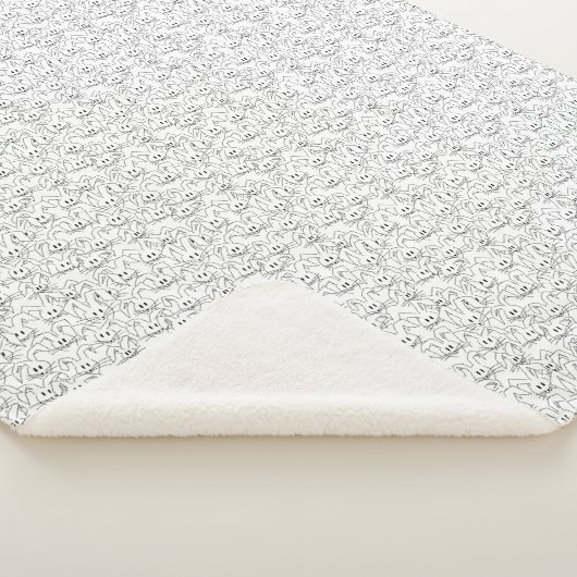 Bunken van Bunnies op wit - naadloos patroon. Sherpa Deken (3/4)