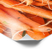 Bunken van heldere Oranje en groene wortelen Foto Afdruk (Hoek)