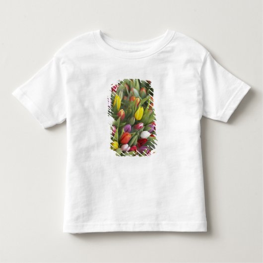 Bunken van kleurrijke tulpen kinder shirts (Voorkant)