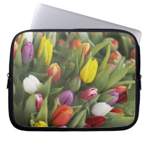 Bunken van kleurrijke tulpen laptop sleeve