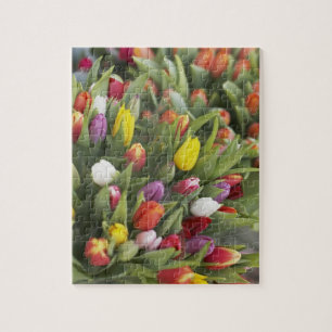 Bunken van kleurrijke tulpen legpuzzel