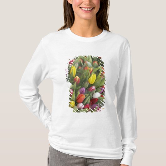 Bunken van kleurrijke tulpen t-shirt (Voorkant)