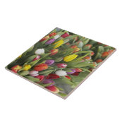 Bunken van kleurrijke tulpen tegeltje (Zijkant)