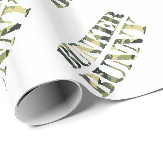 BUNKER BUNNY CAMO/CAMOUFLAGE CADEAUPAPIER (Rol Hoek)