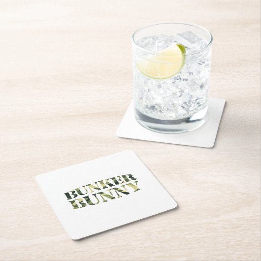 BUNKER BUNNY CAMO/CAMOUFLAGE KARTONNEN ONDERZETTERS (Insitu)